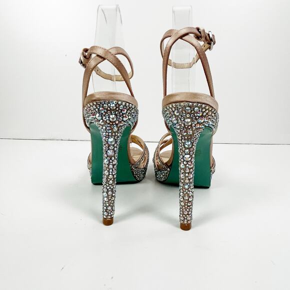 Blue By Betsey Johnson Sb-adde Jeweled Strappy Heeled Sandals Womens Size 6.5M - Picture 6 of 10